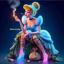 cinderella-artwork-smoking-marijuana-strain-seeds